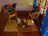 Ocean view bure lounge at Beachcomber Island Resort