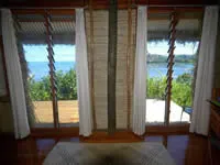Honeymoon bure view from inside at Matava the Astrolabe Hideaway