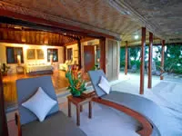 Premium oceanfront bure at Toberua Island Resort